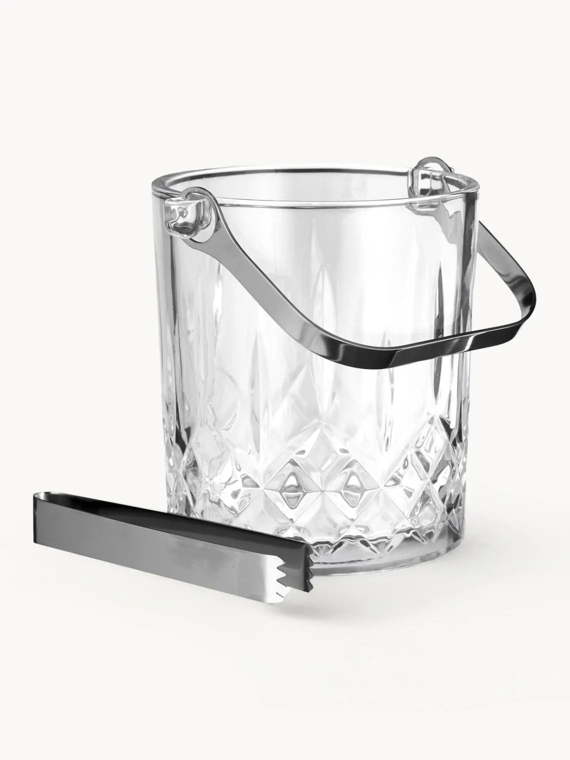 Accesorios De Bar|Vajillas Completas>Aida Cubitera pequeña con relieve de cristal y pinzas Harvey