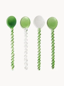 Cubiertos Individuales|Juego De Cubiertos>HKLIVING Cucharitas de vidrio Emeralds, 4 uds.