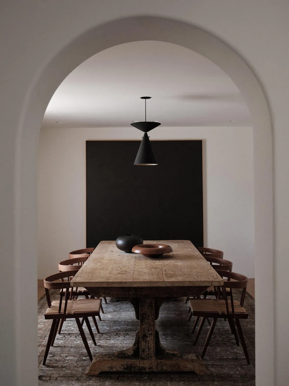 Cuenco decorativo de madera de haya Rond Cuencos Decorativos|Jarrones