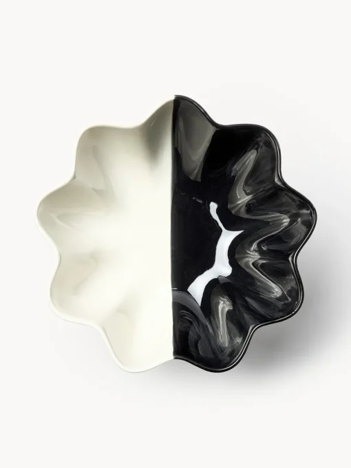 Jarrones|Cuencos Decorativos>&k Amsterdam Cuenco decorativo pintado a mano Sun Negro, blanco off white