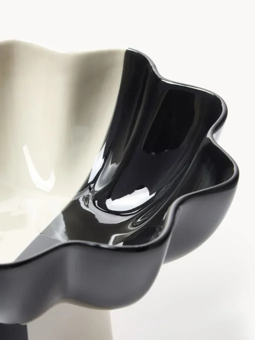 Jarrones|Cuencos Decorativos>&k Amsterdam Cuenco decorativo pintado a mano Sun Negro, blanco off white