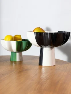 Jarrones|Cuencos Decorativos></noscript>&k Amsterdam Cuenco decorativo pintado a mano Sun Negro, blanco off white