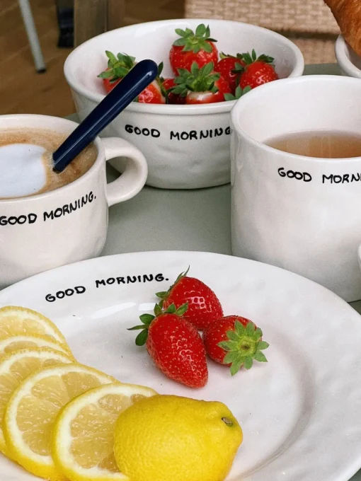 Boles Y Tazones|Vajillas Completas>Anna + Nina Cuenco pintado a mano Good Morning