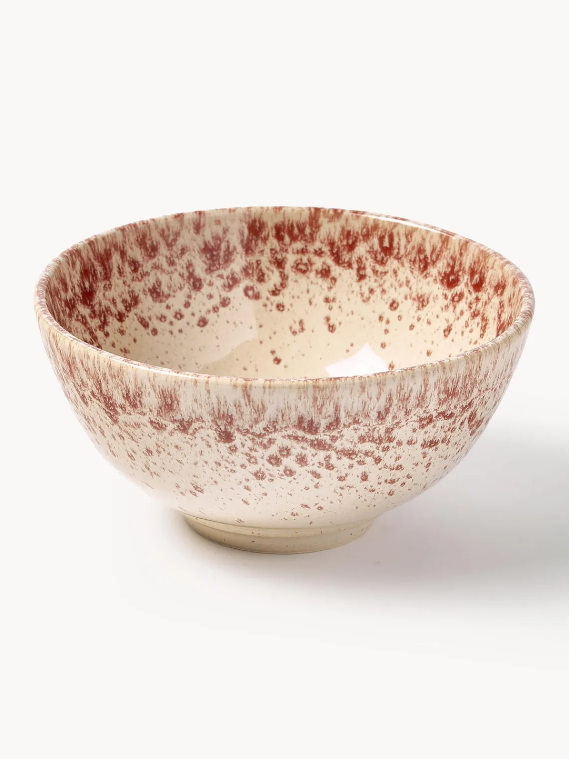 Boles Y Tazones|Vajillas Completas>Westwing Collection Cuencos artesanales Bernardo, 4 uds. Beige claro, rojo vino