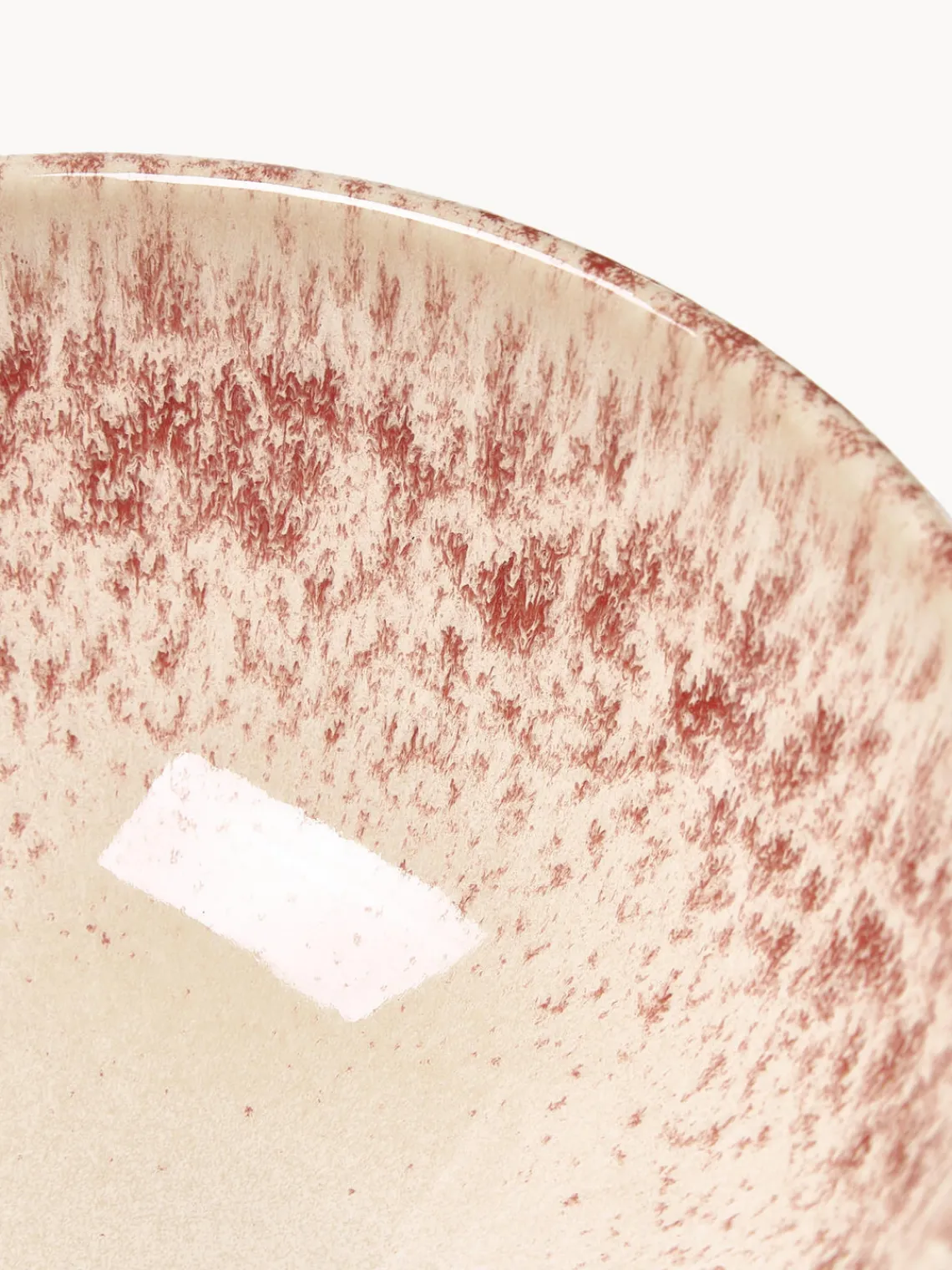 Boles Y Tazones|Vajillas Completas>Westwing Collection Cuencos artesanales Bernardo, 4 uds. Beige claro, rojo vino