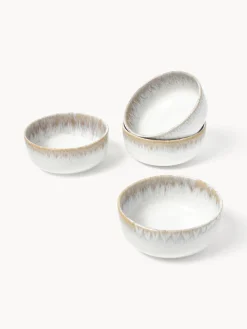 Boles Y Tazones|Vajillas Completas></noscript>Westwing Collection Cuencos artesanales con esmalte reactivo Danza, 4 uds. Blanco, tonos beige, con gradiente de color