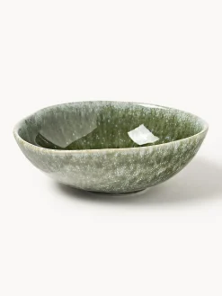 Boles Y Tazones|Vajillas Completas>Westwing Collection Cuencos artesanales con forma orgánica Macey, 4 uds. Tonos verdes brillante
