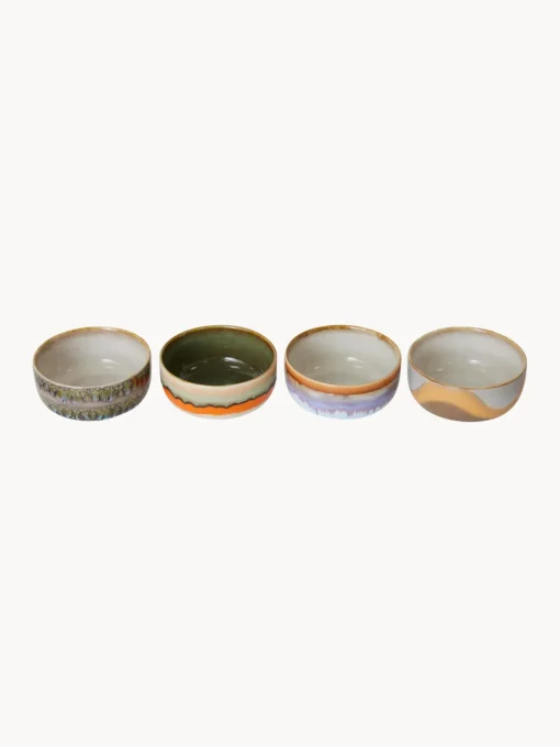New Cuencos artesanales de gres 70's, 4 uds. Boles Y Tazones|Vajillas Completas