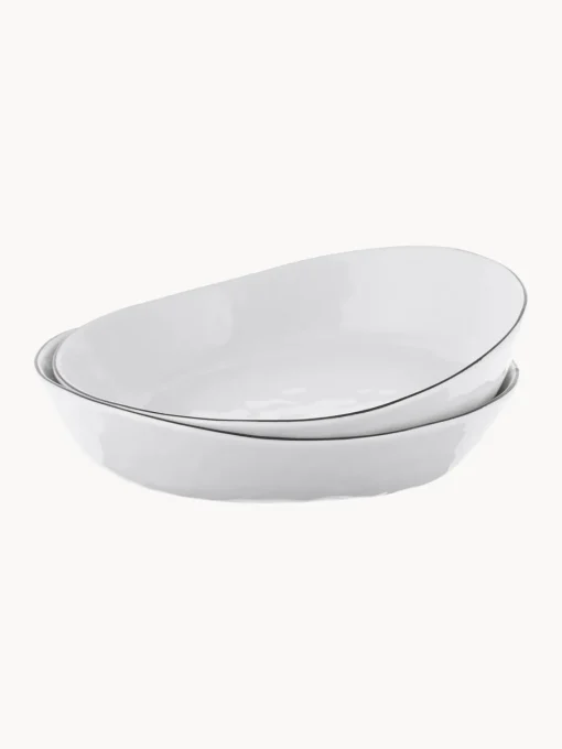 Boles Y Tazones|Menaje De Mesa>Broste Copenhagen Cuencos artesanales de porcelana Salt, Ø 20 cm, 2 uds.