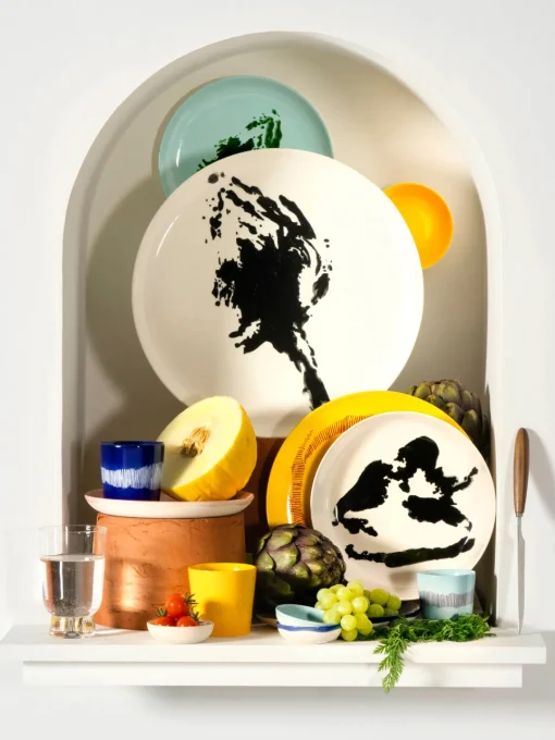 Boles Y Tazones|Vajillas Completas>SERAX Cuencos con esmalte reactivo Feast, 4 uds. Azul oscuro, blanco