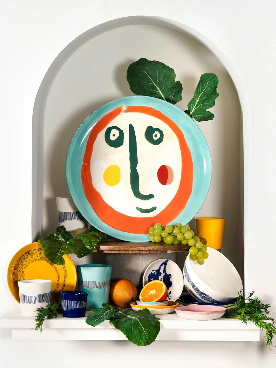 New Cuencos con esmalte reactivo Feast, 4 uds. Boles Y Tazones|Vajillas Completas