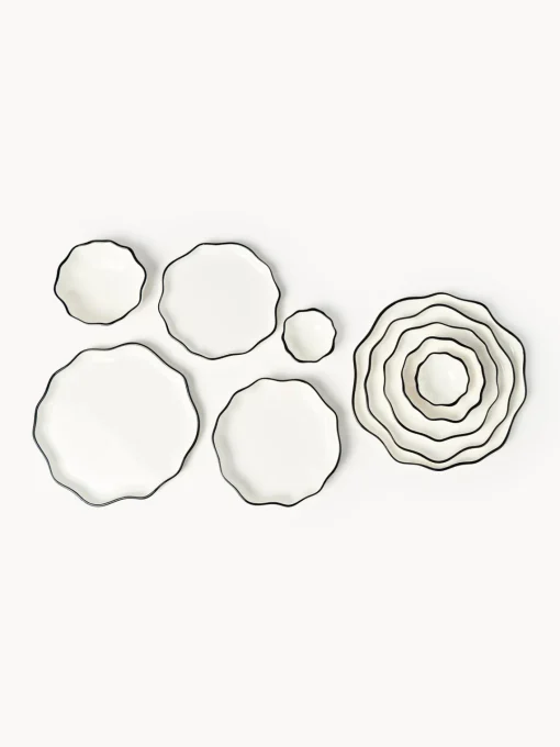 Cuencos Aperitivos|Vajillas Completas>Westwing Collection Cuencos de porcelana con volantes Bia, 4 uds.
