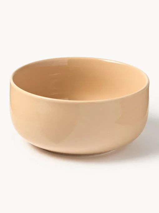 Boles Y Tazones|Vajillas Completas>Westwing Collection Cuencos de porcelana Nessa, 4 uds. Melocotón brillante