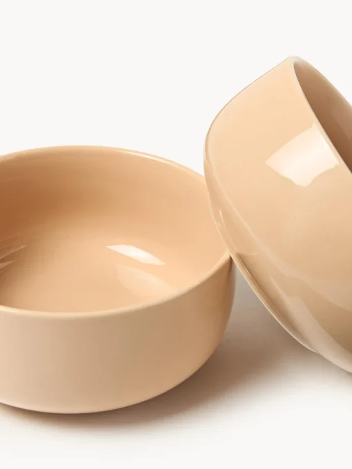 Boles Y Tazones|Vajillas Completas>Westwing Collection Cuencos de porcelana Nessa, 4 uds. Melocotón brillante
