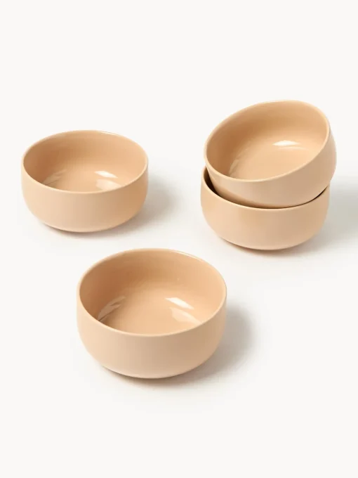 Boles Y Tazones|Vajillas Completas>Westwing Collection Cuencos de porcelana Nessa, 4 uds. Melocotón brillante