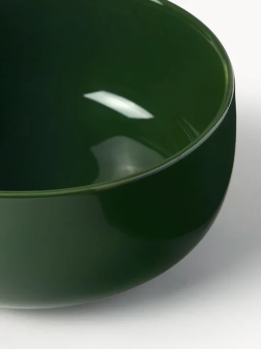 Boles Y Tazones|Vajillas Completas>Westwing Collection Cuencos de porcelana Nessa, 4 uds. Verde oscuro brillante