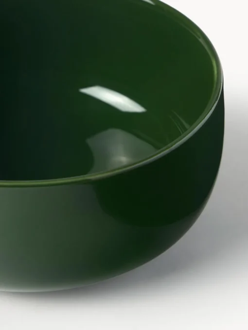 Boles Y Tazones|Vajillas Completas>Westwing Collection Cuencos de porcelana Nessa, 4 uds. Verde oscuro brillante