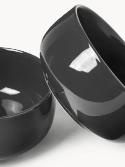 Boles Y Tazones|Vajillas Completas></noscript>Westwing Collection Cuencos de porcelana Nessa, 4 uds. Gris oscuro brillante