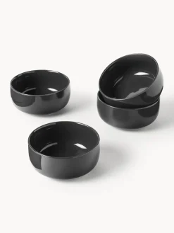 Boles Y Tazones|Vajillas Completas></noscript>Westwing Collection Cuencos de porcelana Nessa, 4 uds. Gris oscuro brillante