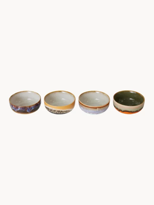 Boles Y Tazones|Vajillas Completas>HKLIVING Cuencos pequeños artesanales con esmalte reactivo 70's, 4 uds.