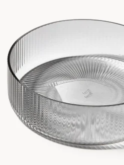 Cuencos Y Platos De Servir|Vajillas Completas></noscript>Ferm Living Cuencos soplados con relieves Ripple, 4 uds. Gris transparente brillante