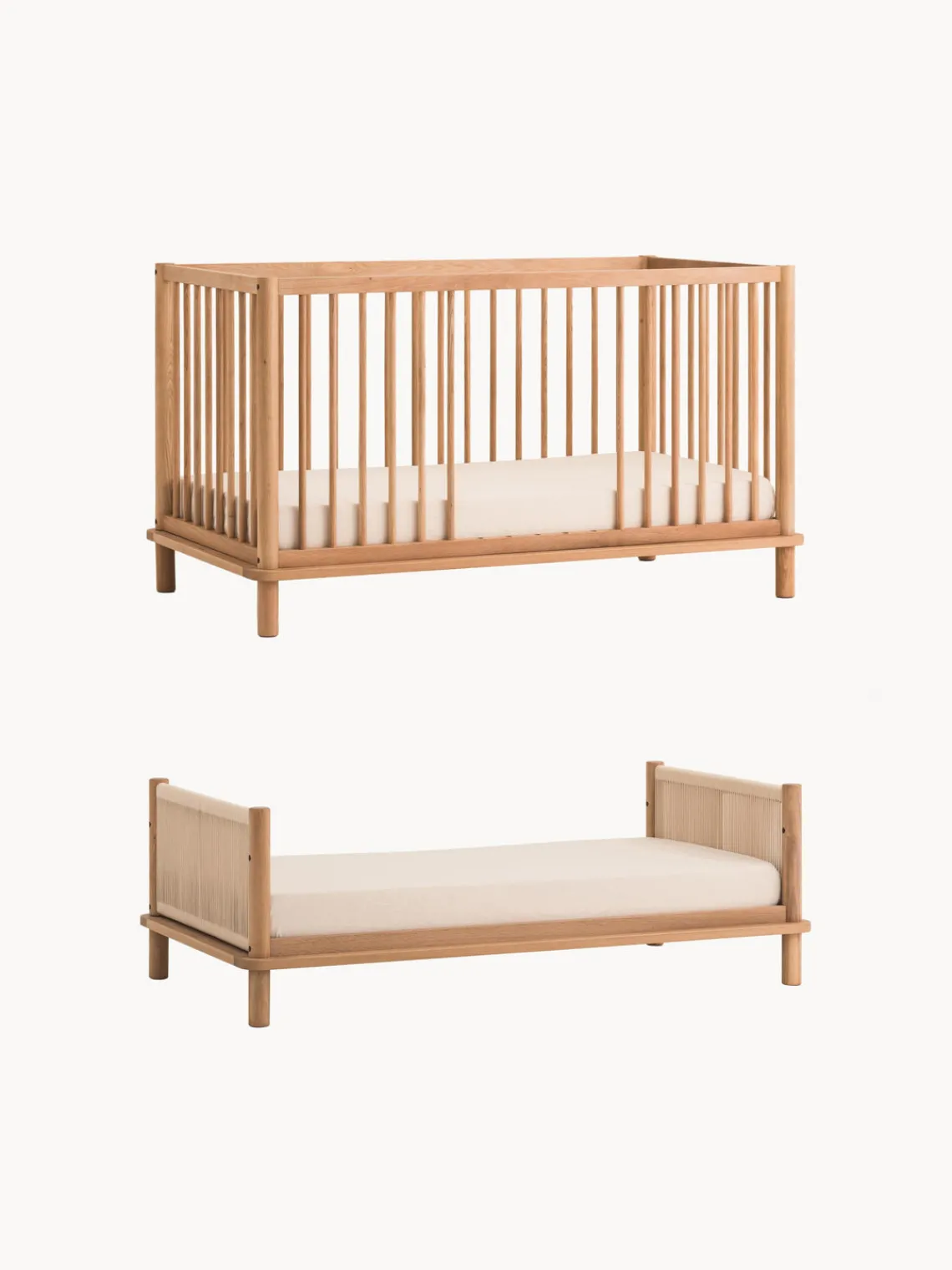 Outlet Cuna cama infantil extensible de madera de roble Latitude, 70 x 140 cm Niños Cunas Para Bebé|Decoración Infantil