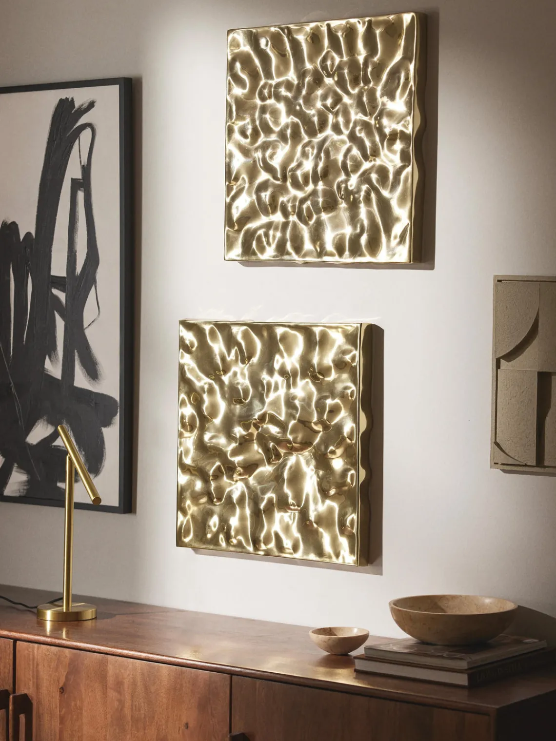 Online Decoraciones de pared martillada Splash, 2 uds. Jarrones|Objetos Decorativos De Pared