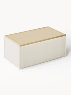 Reposapiés|Sofás></noscript>Westwing Collection Diván con espacio de almacenamiento Lennon Tejido blanco Off White, madera de roble clara
