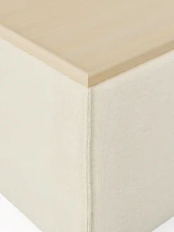Reposapiés|Sofás></noscript>Westwing Collection Diván con espacio de almacenamiento Lennon Tejido blanco Off White, madera de roble clara