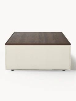 Reposapiés|Sofás></noscript>Westwing Collection Diván con espacio de almacenamiento Lennon Tejido blanco Off White, madera de roble oscura