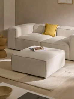 Reposapiés|Sofás>Westwing Collection Diván de mezcla de lino Lennon Mezcla de lino beige
