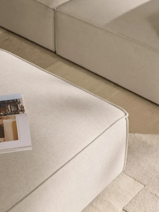 Reposapiés|Sofás>Westwing Collection Diván de mezcla de lino Lennon Mezcla de lino beige