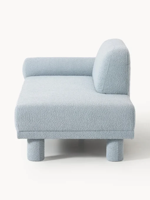 Sofás>Westwing Collection Diván en tejido bouclé Lilo Bouclé azul claro