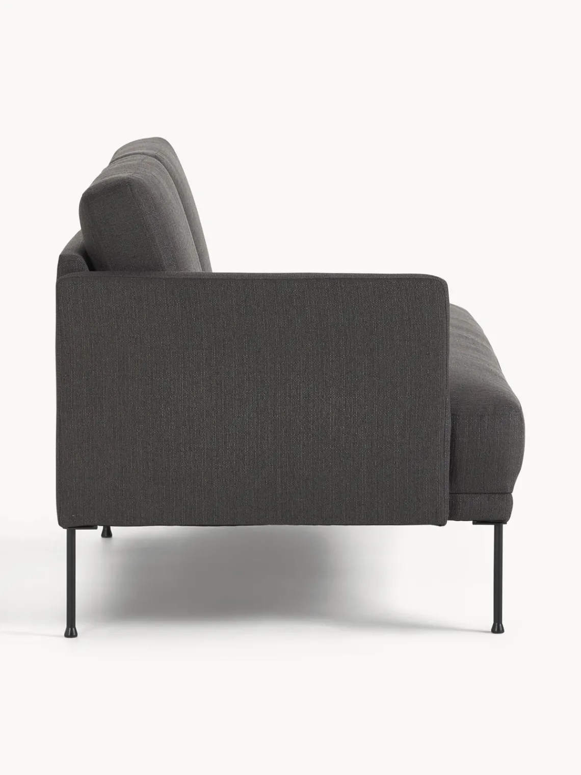 Sofás>Westwing Collection Diván Fluente Tejido grueso gris antracita