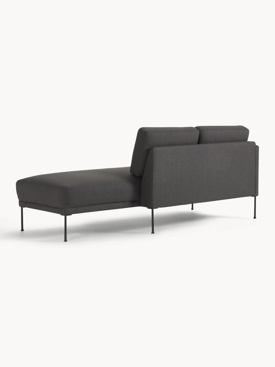 Sofás>Westwing Collection Diván Fluente Tejido grueso gris antracita