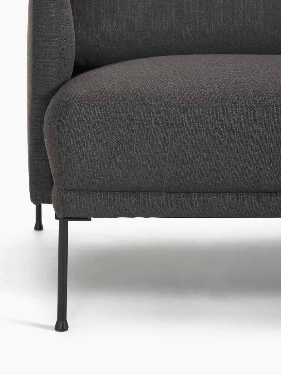 Sofás>Westwing Collection Diván Fluente Tejido grueso gris antracita