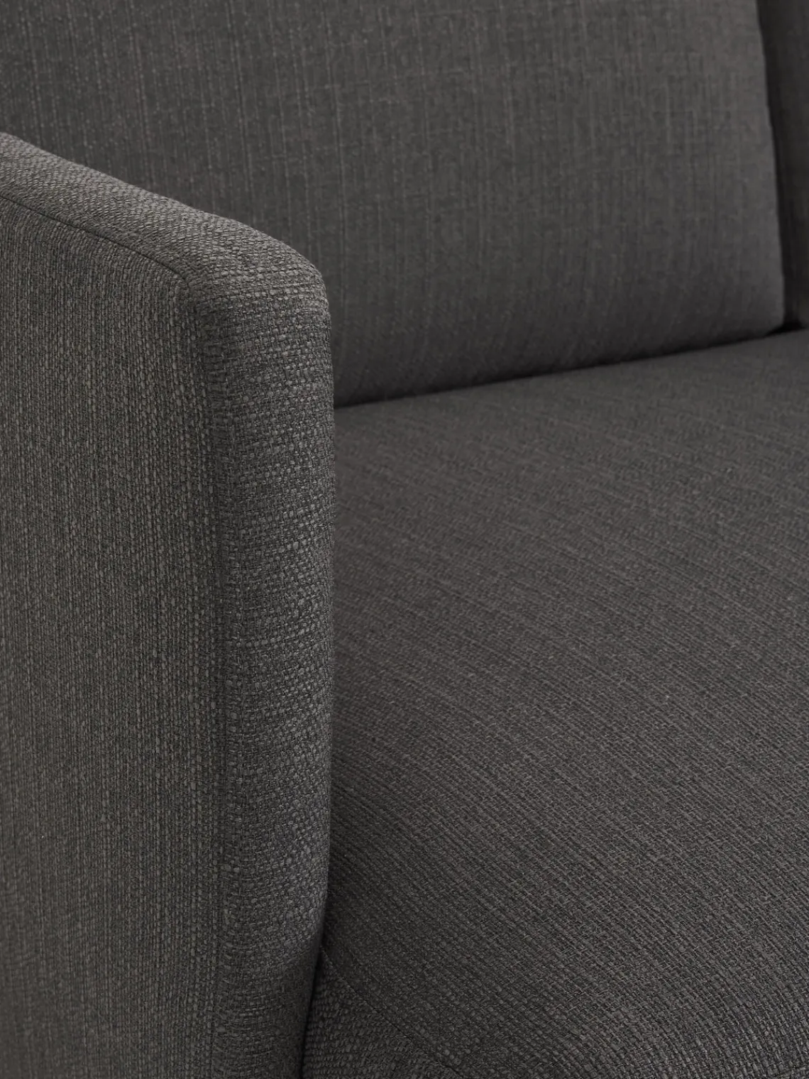 Sofás>Westwing Collection Diván Fluente Tejido grueso gris antracita