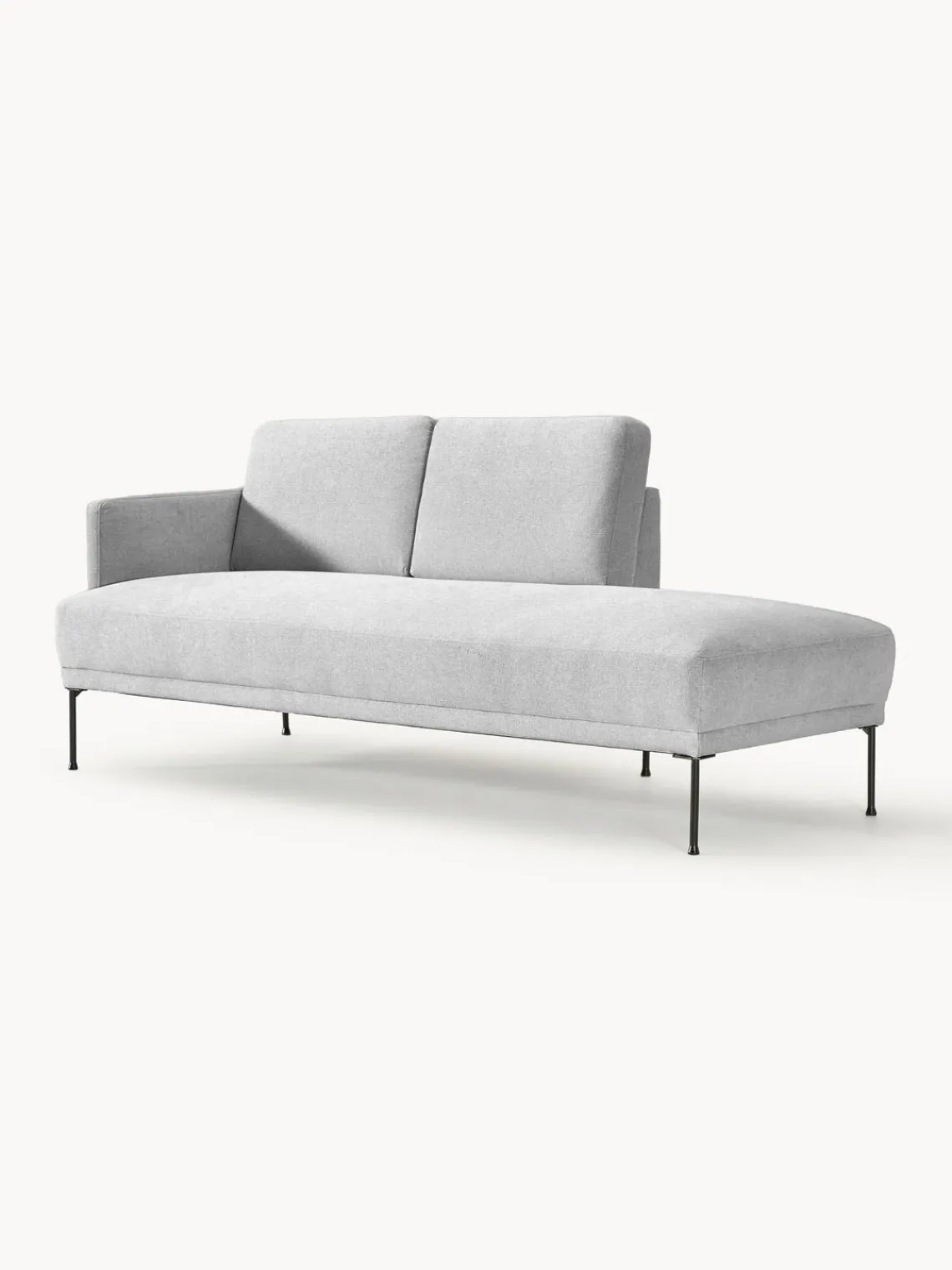 Sofás>Westwing Collection Diván Fluente Tejido gris