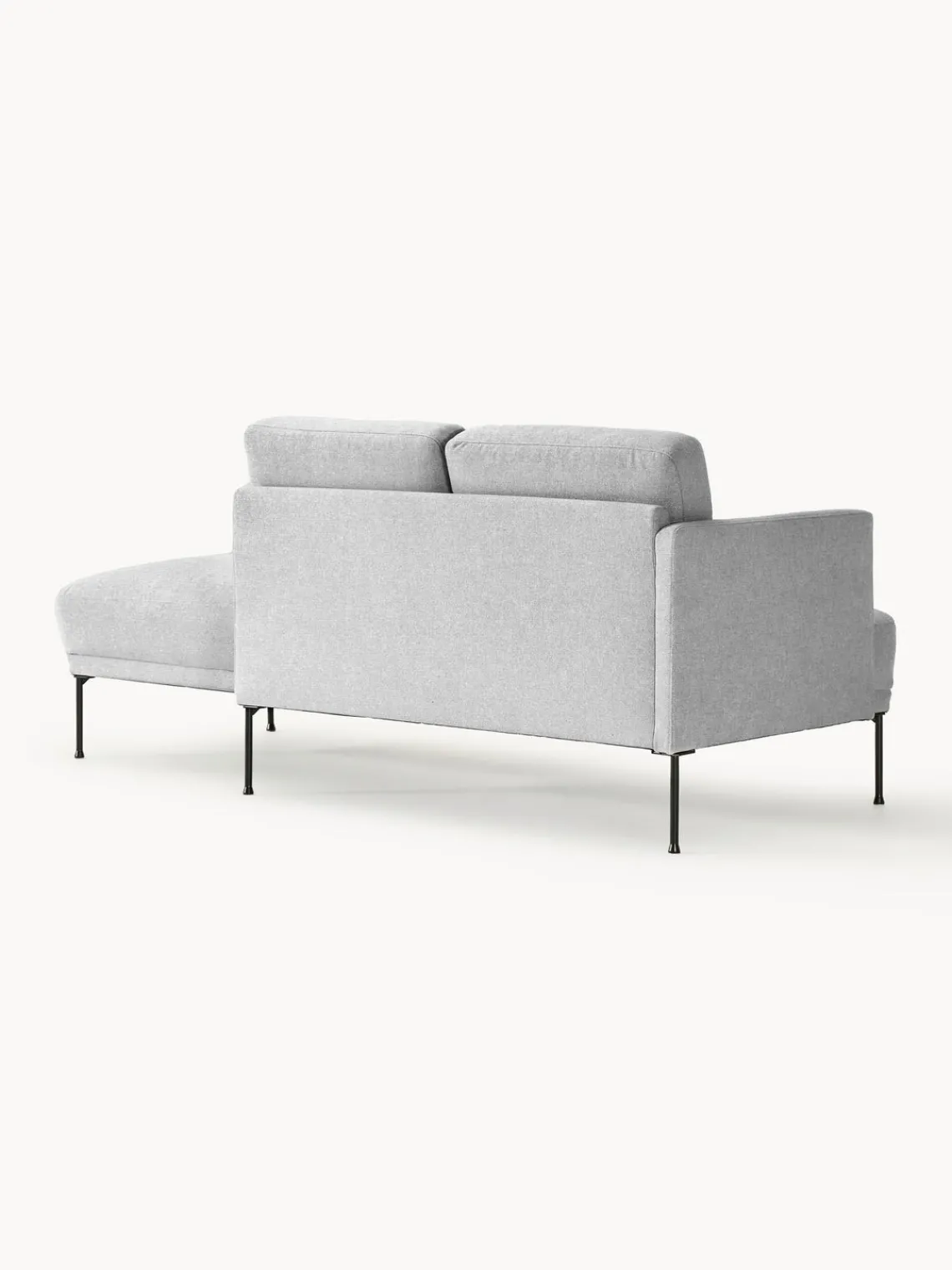 Sofás>Westwing Collection Diván Fluente Tejido gris