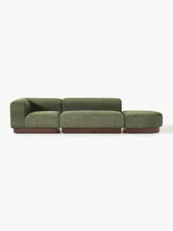 Diván modular de borreguillo bouclé con reposapiés Natalie Sofás