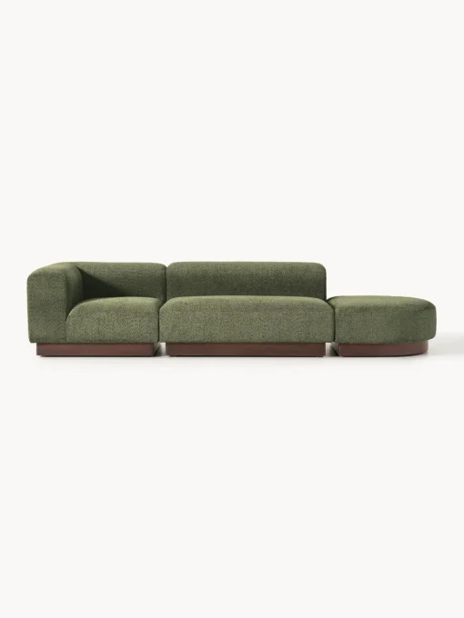 Diván modular de borreguillo bouclé con reposapiés Natalie Sofás
