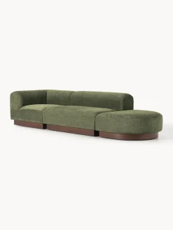Diván modular de borreguillo bouclé con reposapiés Natalie Sofás