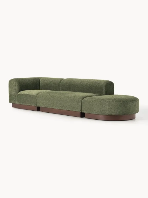 Diván modular de borreguillo bouclé con reposapiés Natalie Sofás