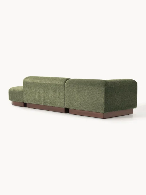 Diván modular de borreguillo bouclé con reposapiés Natalie Sofás