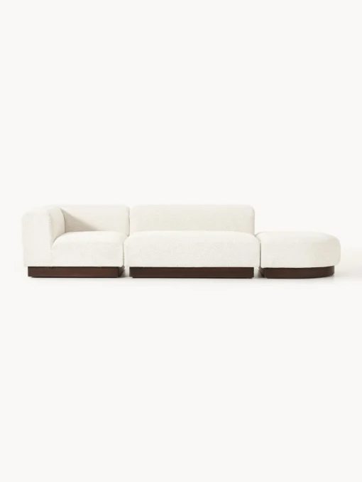 Sale Diván modular de borreguillo bouclé con reposapiés Natalie Sofás