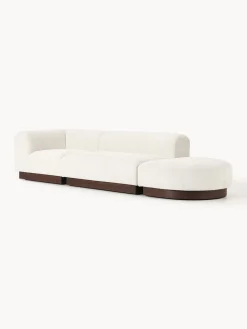 Sale Diván modular de borreguillo bouclé con reposapiés Natalie Sofás