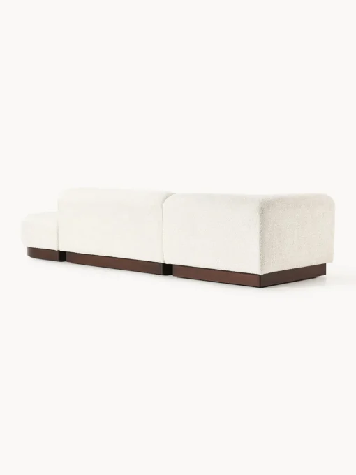 Sale Diván modular de borreguillo bouclé con reposapiés Natalie Sofás