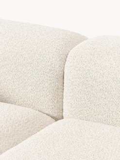 Sofás></noscript>Westwing Collection Diván modular de borreguillo bouclé con reposapiés Natalie Borreguillo bouclé blanco Off White, madera de haya clara
