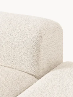 Sofás></noscript>Westwing Collection Diván modular de borreguillo bouclé con reposapiés Natalie Borreguillo bouclé blanco Off White, madera de haya clara