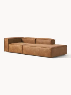 Sofás></noscript>Westwing Collection Diván modular de cuero reciclado Lennon Cuero marrón